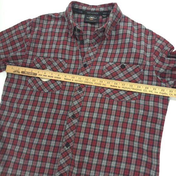 HARLEY DAVIDSON 120th Anniversary Flannel Shirt Jacket Plaid Mot Biker 90s Y2k - Picture 4 of 10